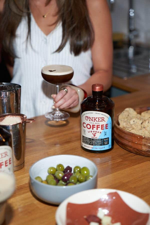 Decaf Espresso martini at home in a kitchen